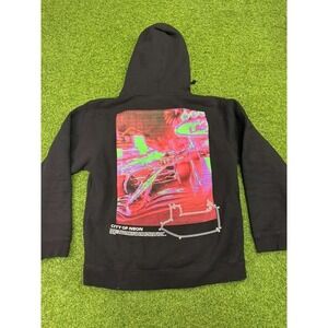 Formula 1 Las Vegas Grand Prix 2023 Hoodie Mens Small Black City of Neon Graphic